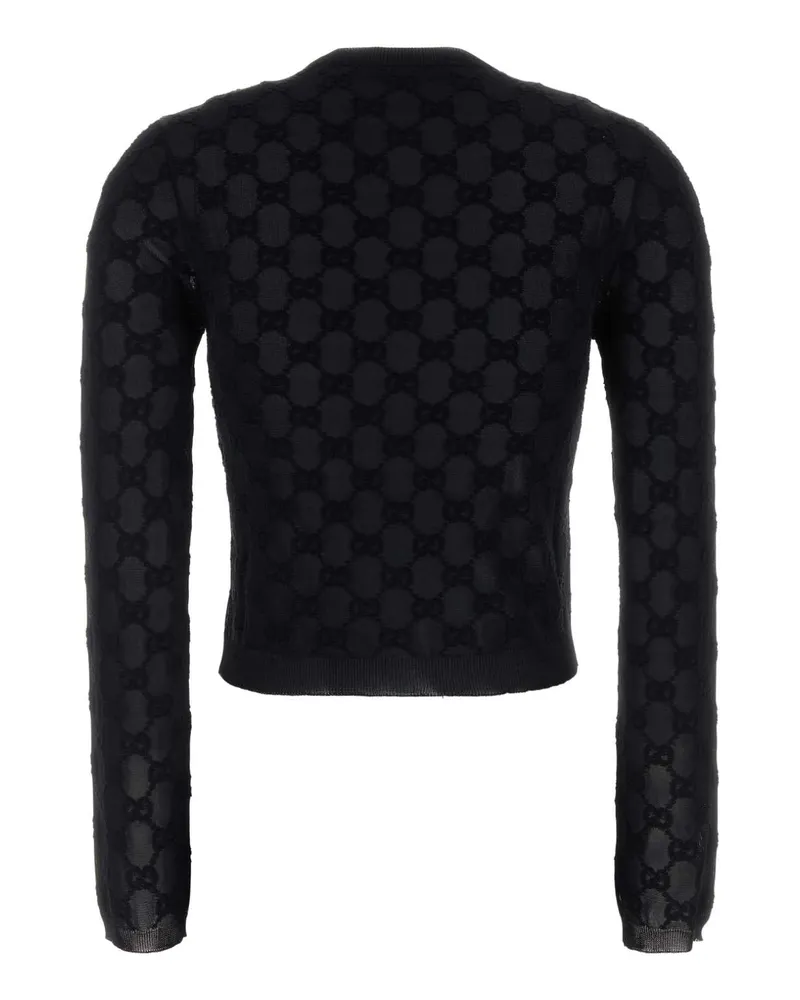 Gucci Women's Black Viscose Blend Cardigan Maglie Sweater Black