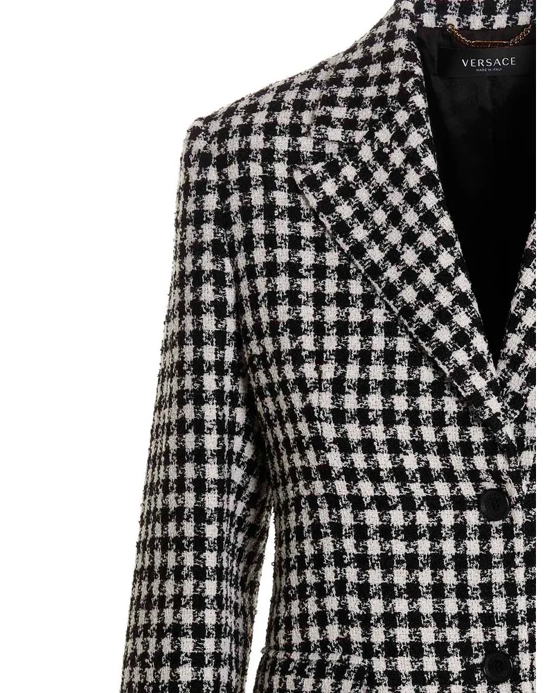 Versace Tweed Wool Blazer — Black Black
