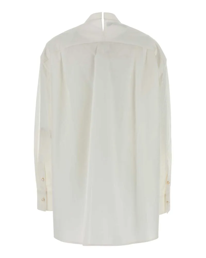 Carven Cotton Button-Front Shirt — White White