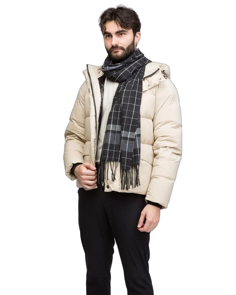MOMO DESIGN Men's Scarf Black Acrylic Accessories Viscose Black