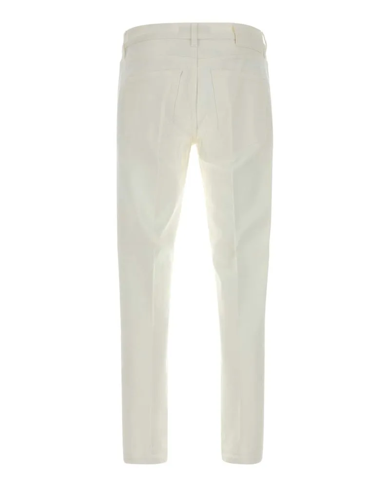 PT TORINO Men's White Stretch Denim Jeans Y018 Exterior: Cotton Elastane White