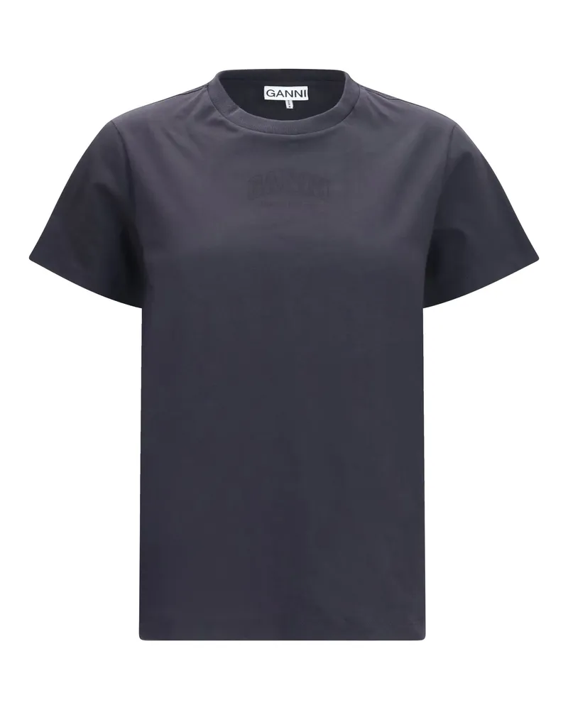 Ganni Women's Crewneck T-Shirt Phantom Cotton T-Shirts & Jerseys Gray