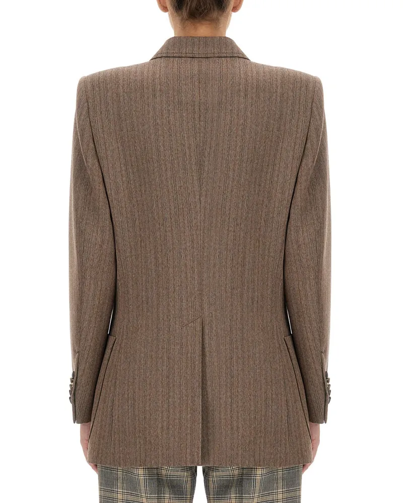 Gucci Herringbone Wool Jacket — Brown Brown