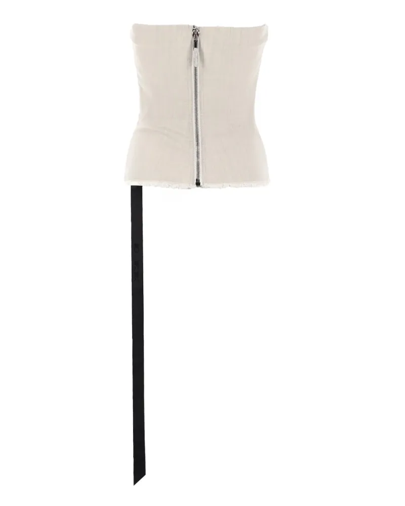 DRKSHDW by Rick Owens Denim Bustier Tank Top — White White