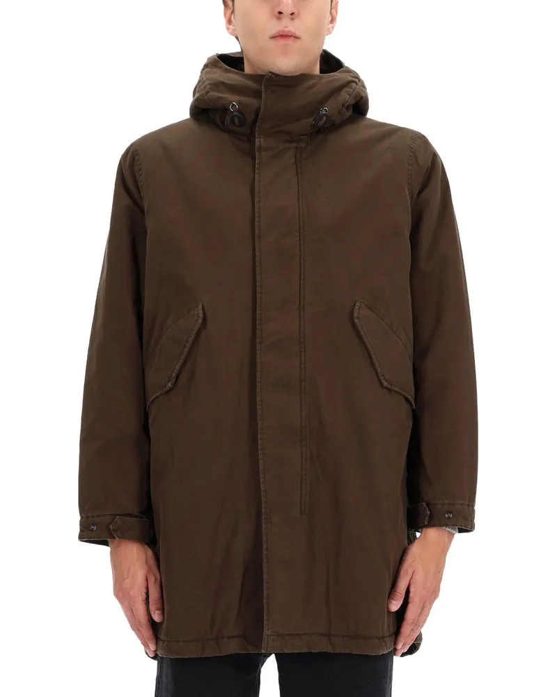 ASPESI Hooded Cotton Parka — Green Green