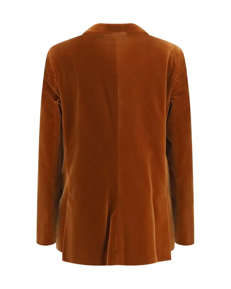 Blazé Milano Women's Brown Cotton Blazer Clothing Brown