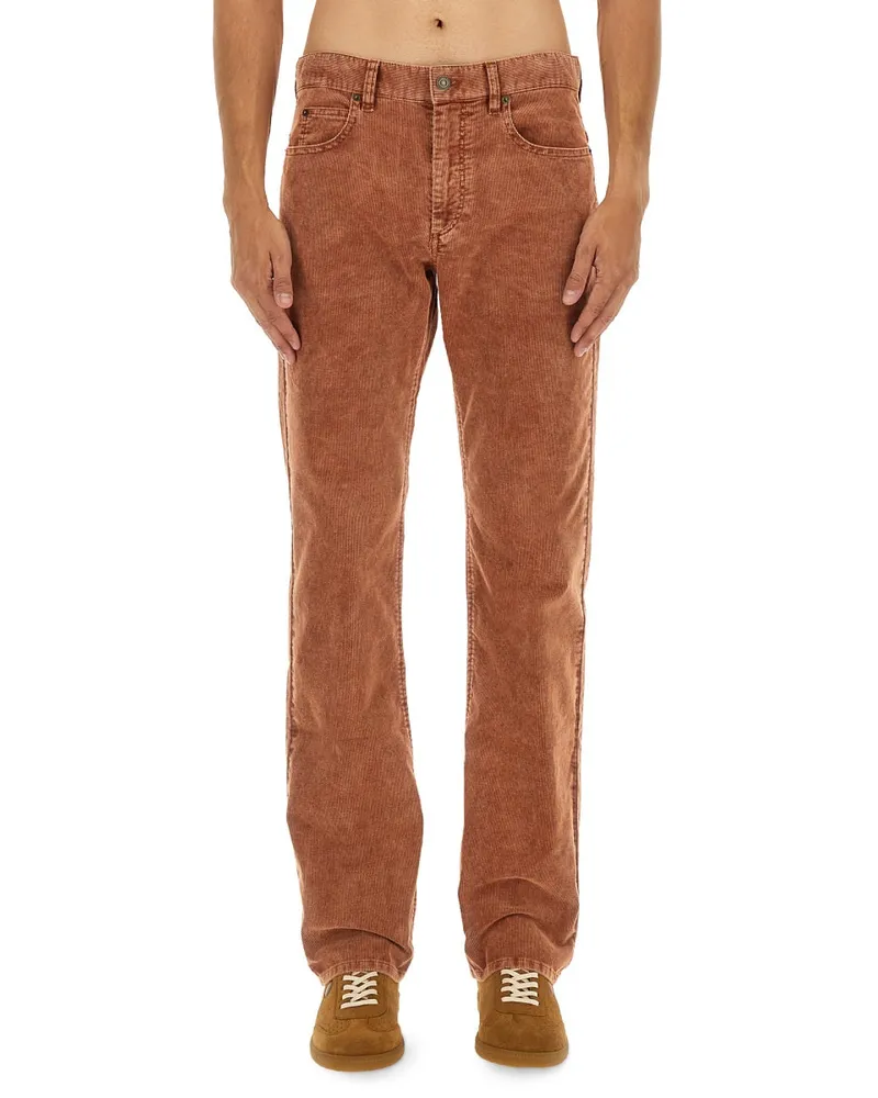 Isabel Marant Cotton-Blend Trousers — Brown Brown