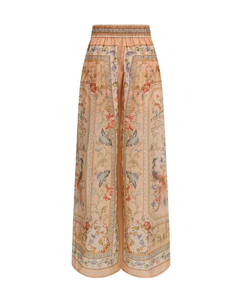 Zimmermann Women's Multicolor Silk Casual Pants Beige