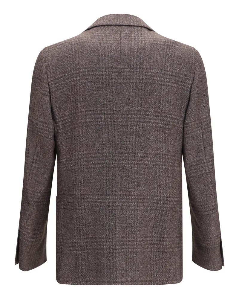 LARDINI Men's Single-Breasted Wool-Blend Blazer 430 Down Jackets Coat Gray