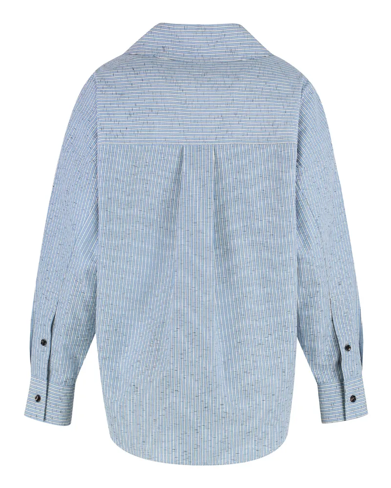 Bottega Veneta Women's Cotton And Linen Blouse Light Blue Cotton; Polyamide; Shirt Light