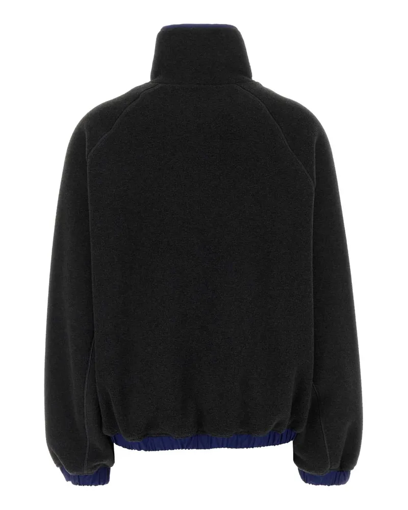 AMI Paris Half-Zip Pile Sweatshirt — Black Black