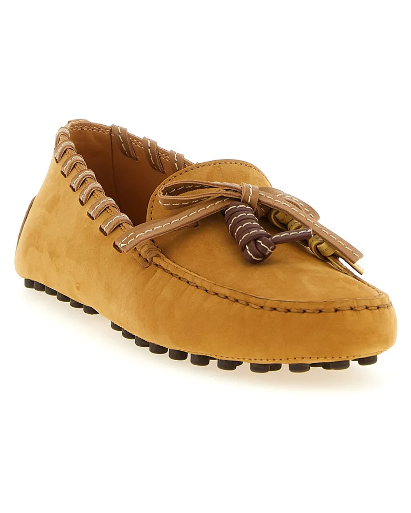 TOD'S Nubuck Tassel Loafer — Tan Tan