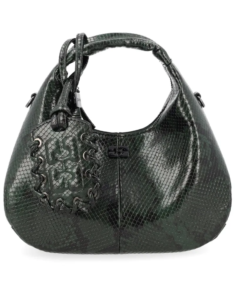 Ganni Women's Hobo Bag Mini Green Handbags Hand Green
