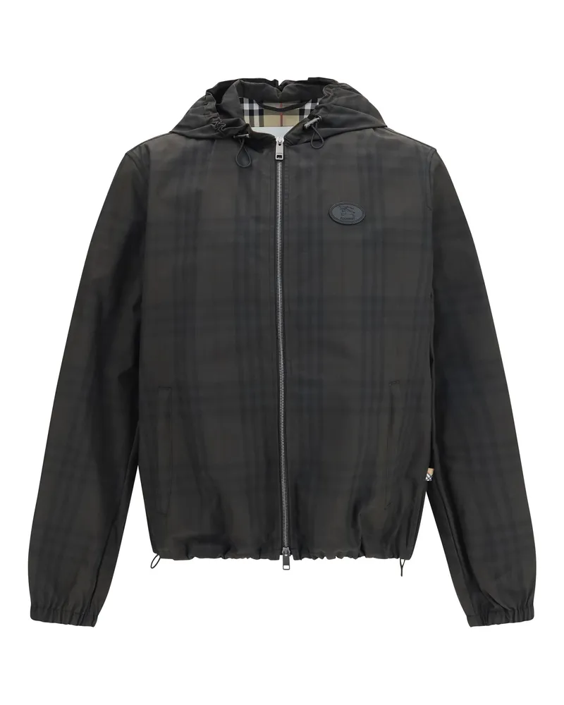 Burberry Men's Tickhill Jacket Sand Ip Check Cotton Black