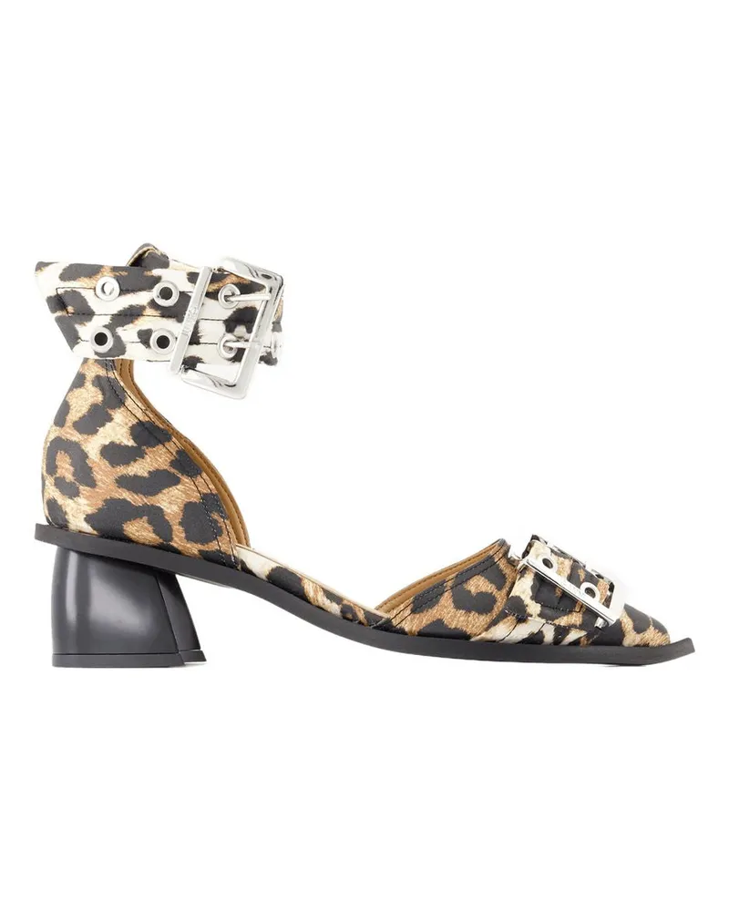 Ganni Women's Feminine Open Cut Pumps -  Synthetic Printed Shoes Multicolor