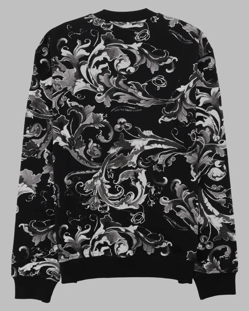 Versace Jeans Printed Cotton Sweatshirt — Black Black