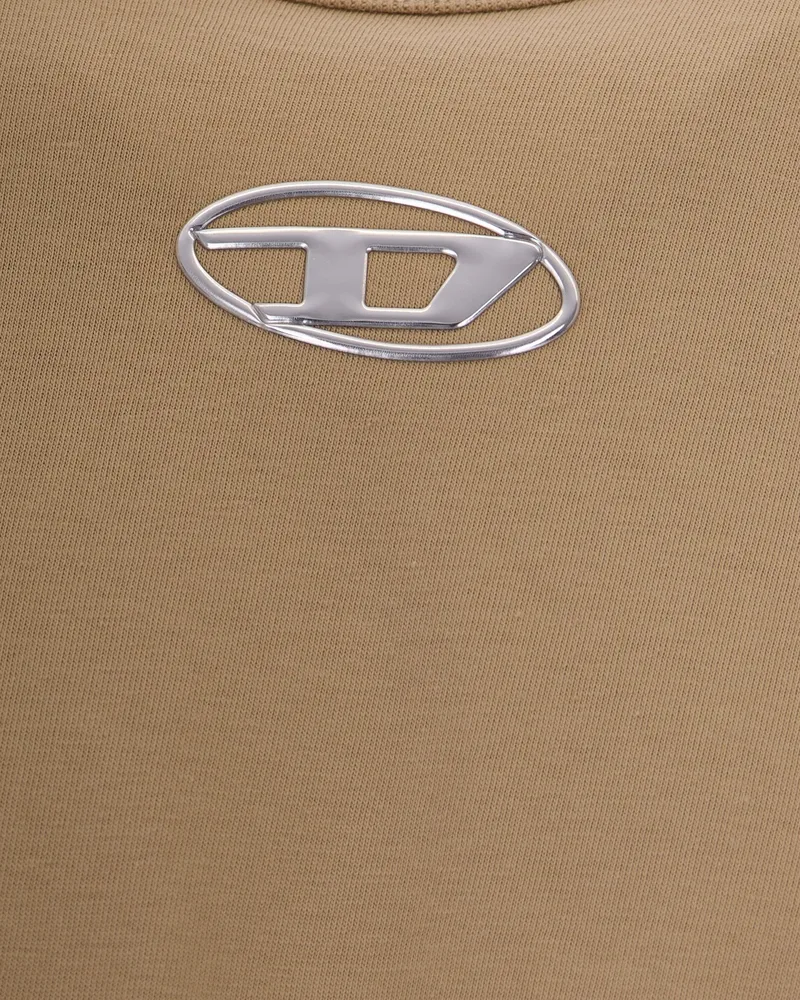 Diesel Crew Neck Cotton T-Shirt — Beige Beige