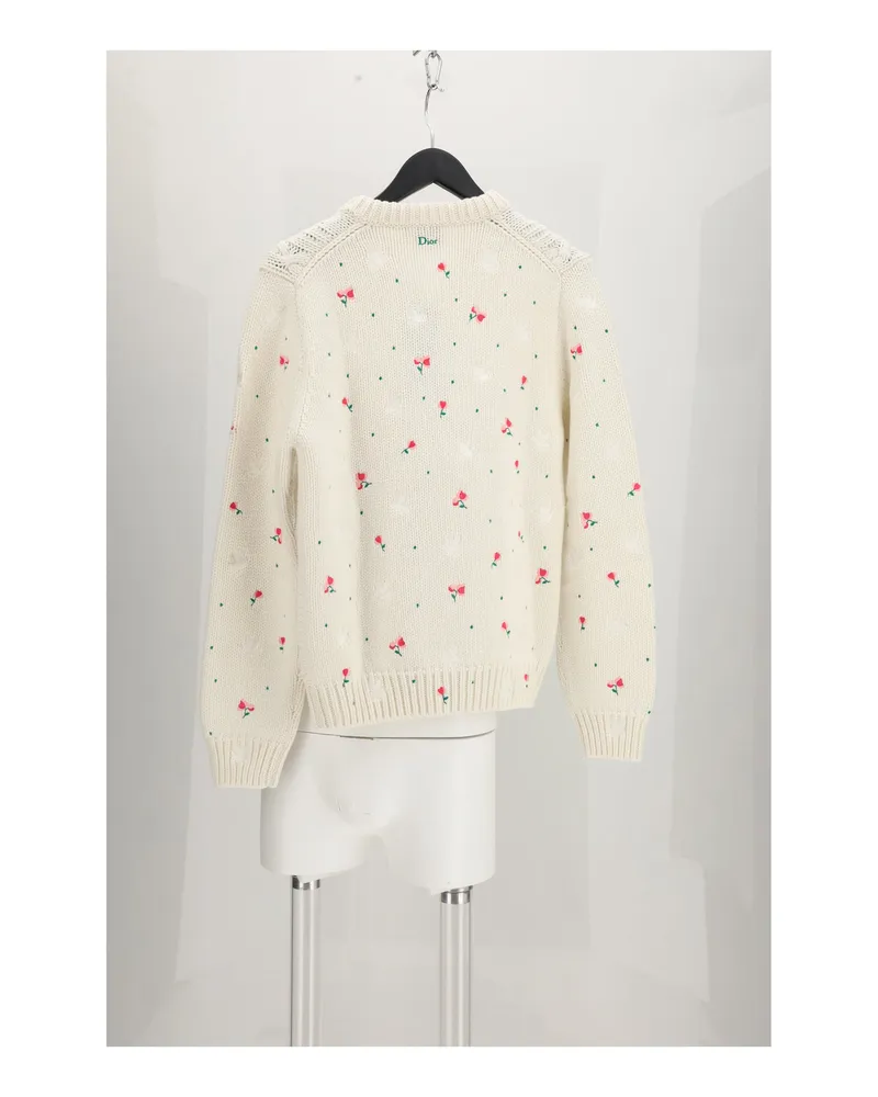 Dior Men Knit Jumper Fiori White-Multicolour Cashmere White/multicolour Sweater White
