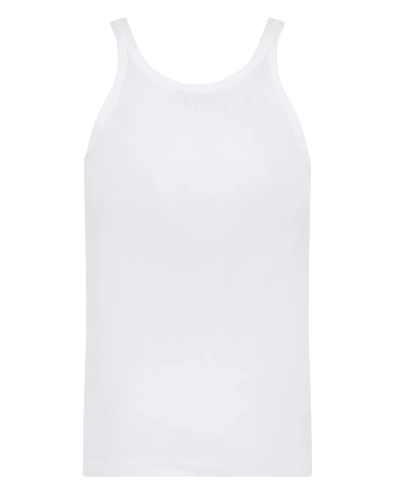 Dolce & Gabbana Men's Ribbed Tank Top Optical White Cotton T-Shirts And Polos White