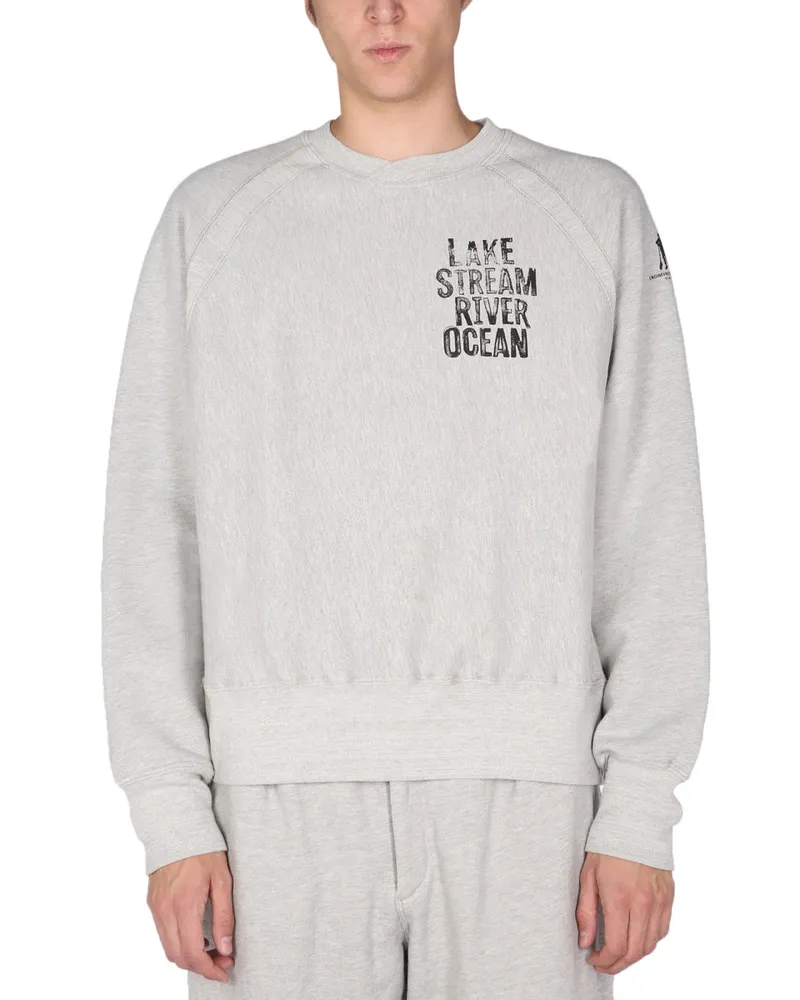 Engineered Garments Printed Cotton Sweatshirt — Gray Gray