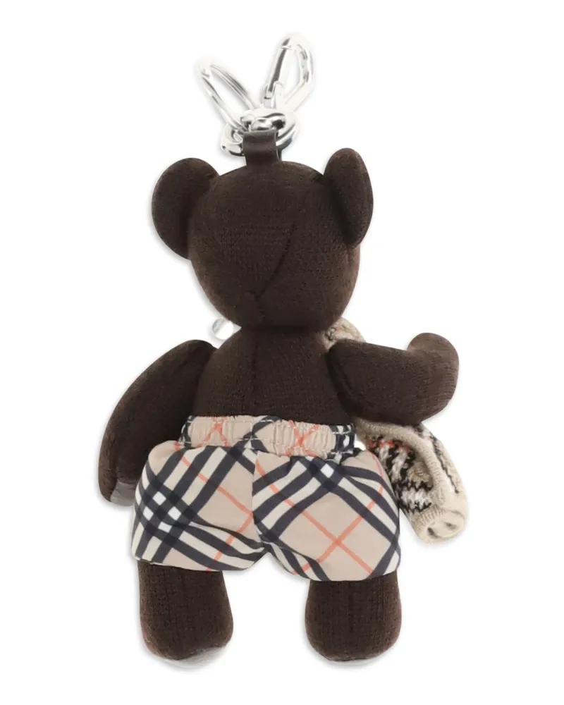 Burberry Men's Bag Charm Thomas Bear Sand Wool (ovis Aries) Keyrings & Chains Brown
