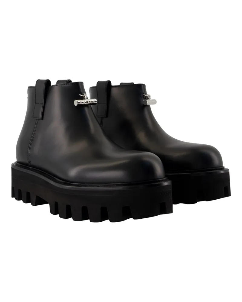 Alexander McQueen Men's Ankle Boots -  Leather Black Calfskin Shoes Ankle-Boots Black