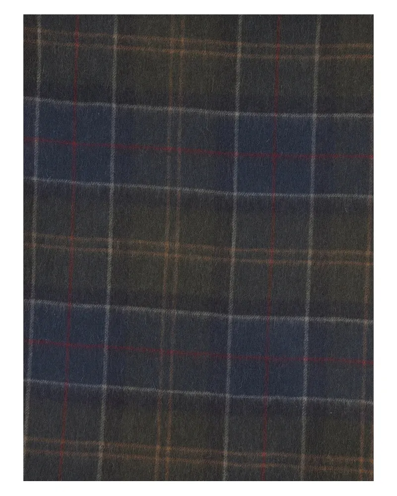 Barbour Men's Scarf Tartan Green-Blue Lambswool Green/blue Scarfs Navy
