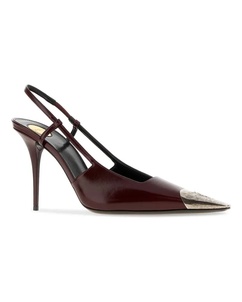 Saint Laurent Women's Burgundy Leather Jeanne Pumps Vintagebordeauxvin Scarpe Con Tacco High Heel Shoes Brown