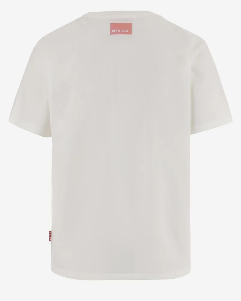 Diesel Women's T-Shirt With Sheer Motif White Cotton T-Shirts & Jerseys White