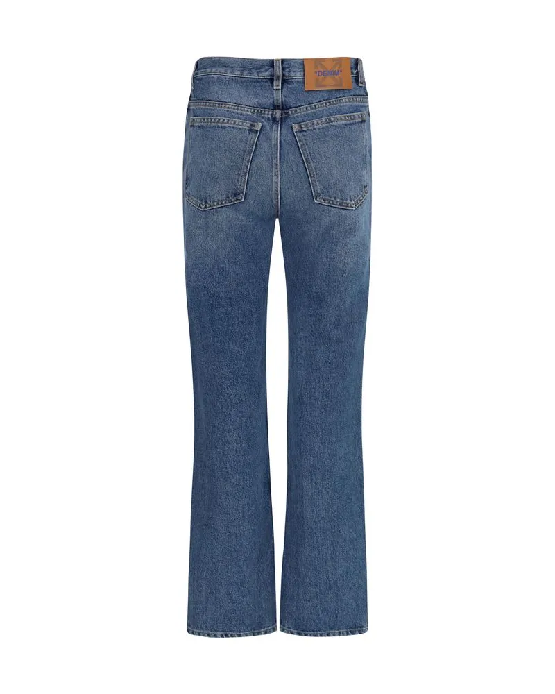 OFF-WHITE Women's Blue Cotton Straight-Leg Jeans Clothing Blue