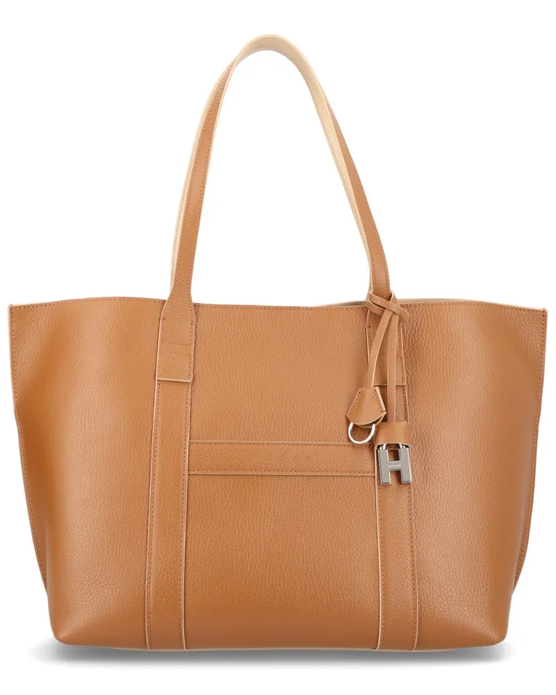 Hogan Women's Script Medium Bag Brown Calf Leather Shoulder Brown