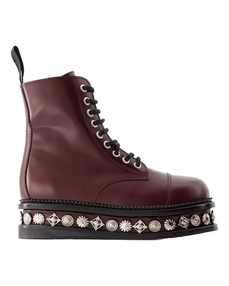 Toga Women's Aj1287 Boots -  Leather Bordeaux Burgundy Shoes Ankle-Boots Burgundy