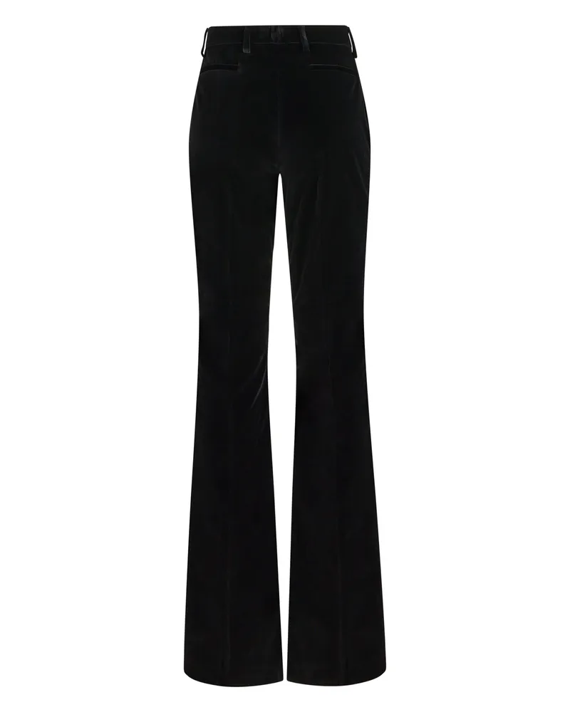 Etro Women's Wide-Leg Trousers Black Cotton Flared Black