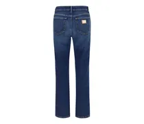 Cotton Straight-Leg Jeans — Blue