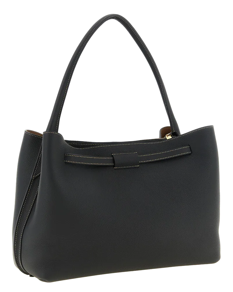 TOD'S Women's Black Calfskin Handbag Bag Black