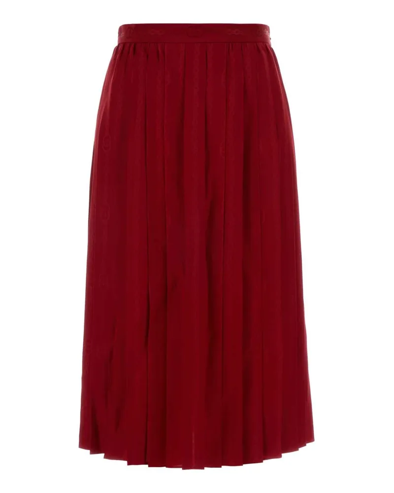 Gucci Pleated Silk Skirt — Red Red