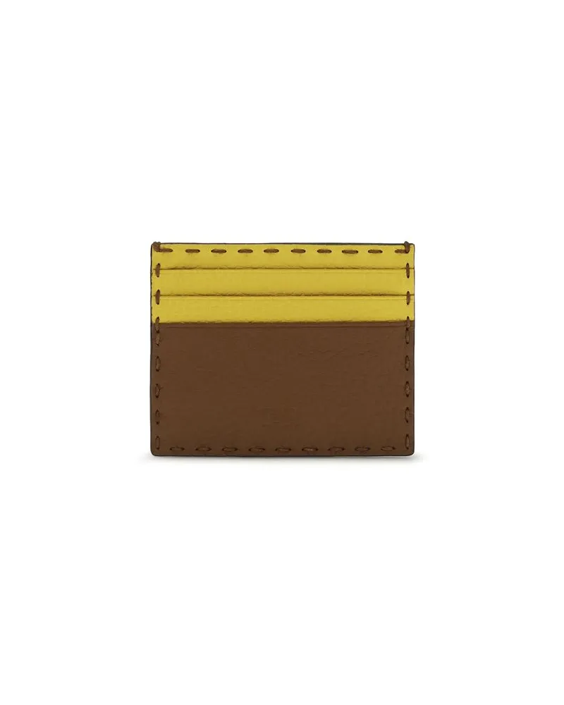 Fendi Men's Multicolor Calf Leather Bos Taurus Wallet Brown