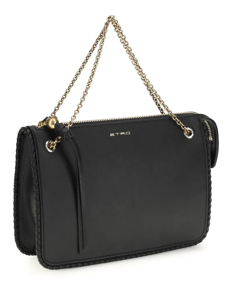 Etro Women's Leather Crossbody Clutch N0000 Calf Bos Taurus Clutches Black