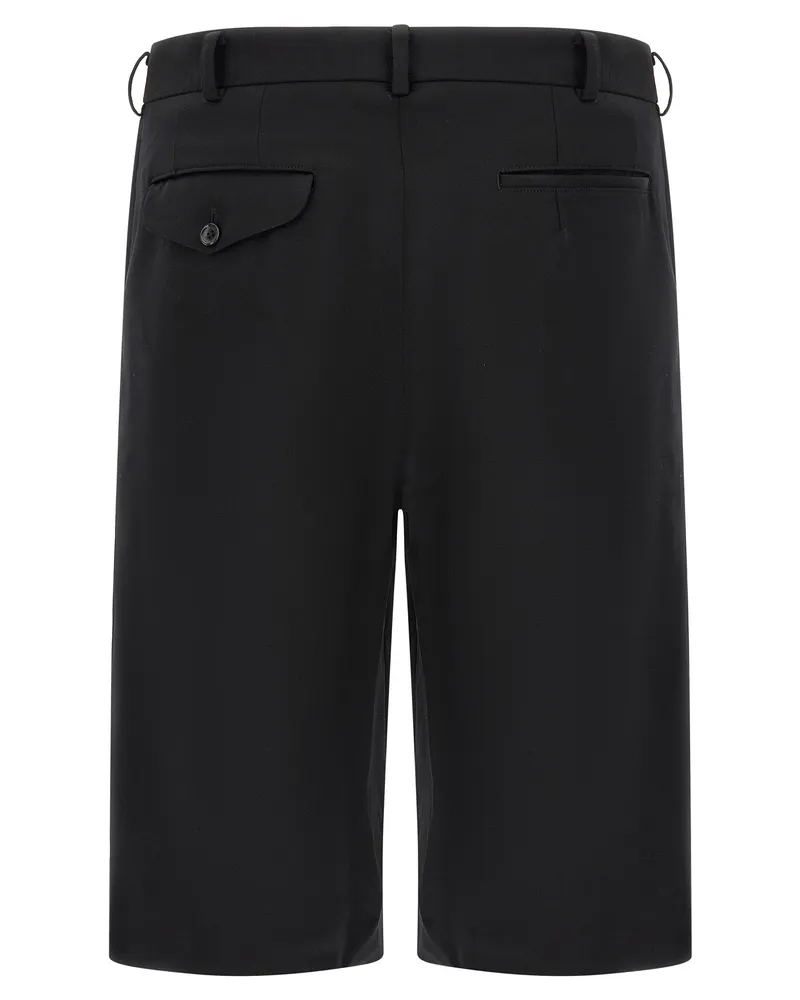 Comme des Garçons Men's Black Wool Bermuda Shorts Black