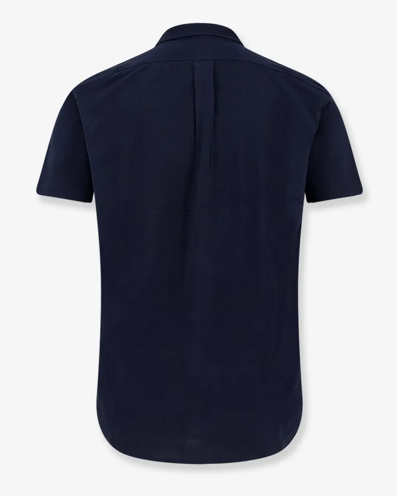 Ralph Lauren Men's Cotton Shirt With Front Embroidered Logo Blue Navy