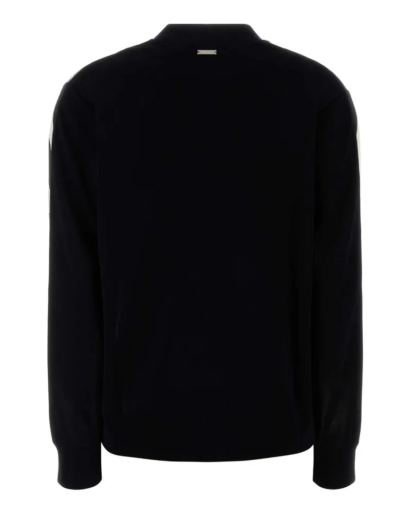 Ferragamo Zebra-Stripe Viscose Silk Cardigan — Black Black