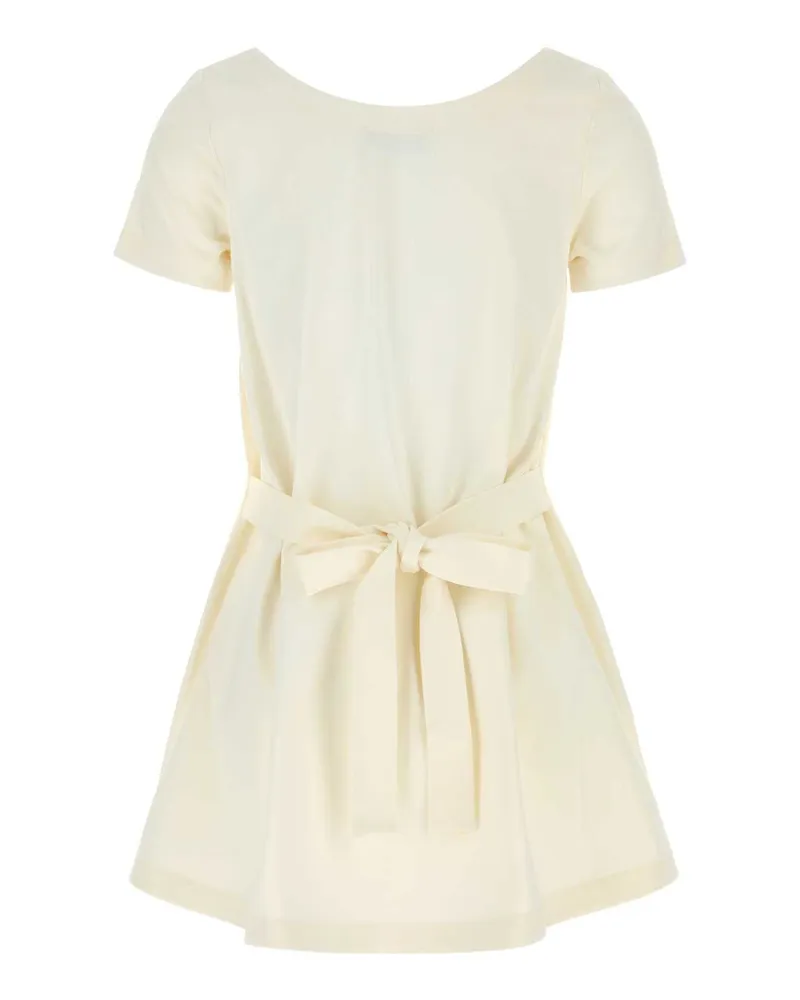Miu Miu Logo-Embroidered Cotton Tunic — White White