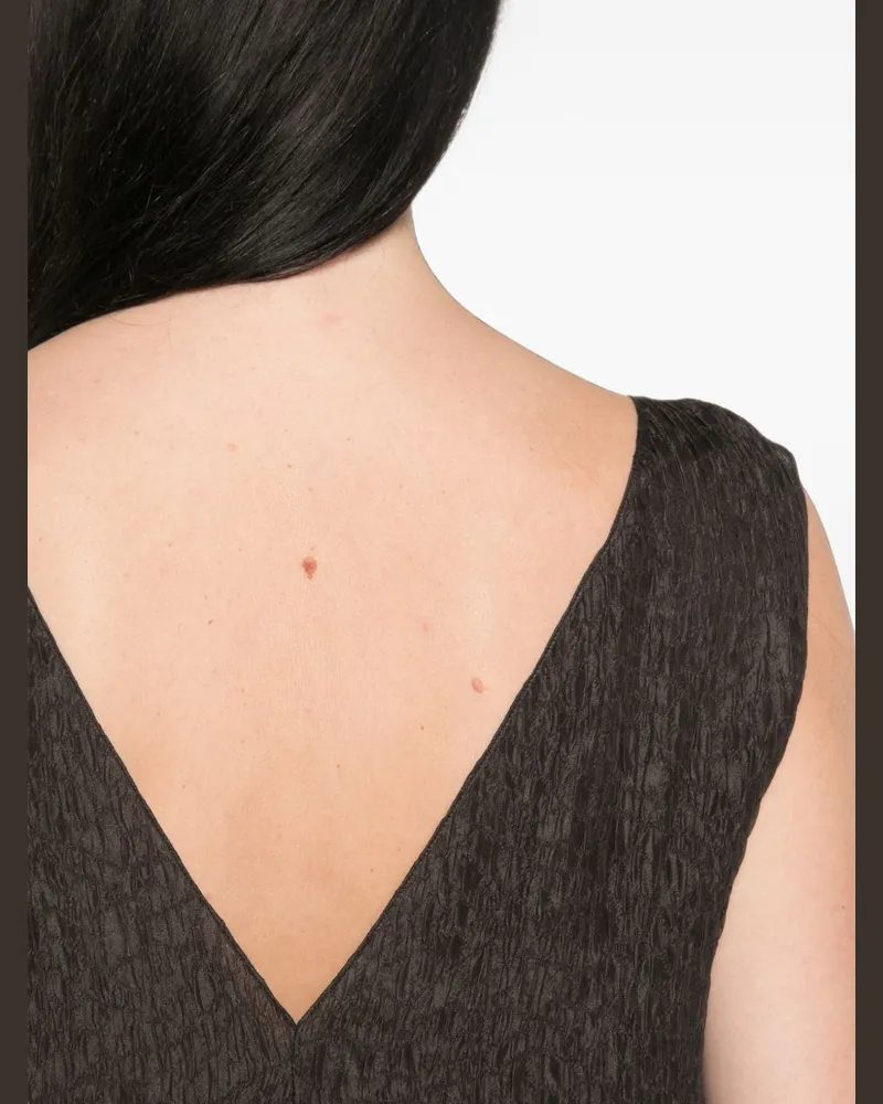 Cortana Silk Crinkled Dress — Brown Brown