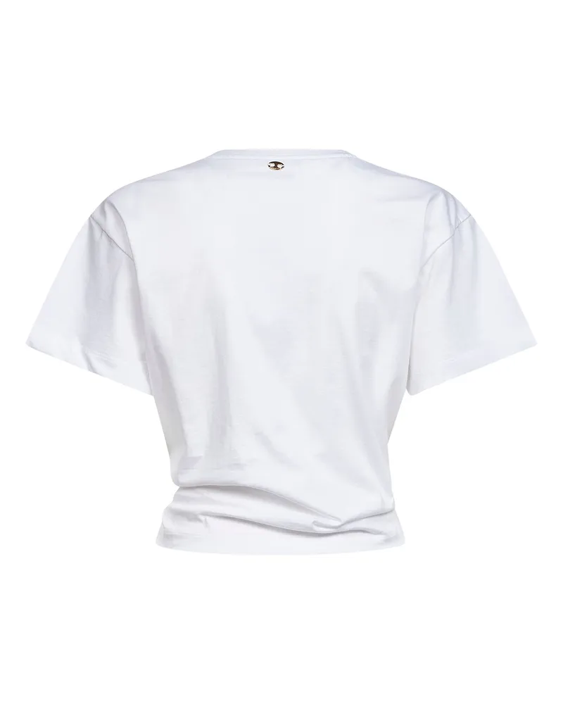 Paco Rabanne Women's White Cotton Cropped T-Shirt With Piercing T-Shirts & Jerseys White