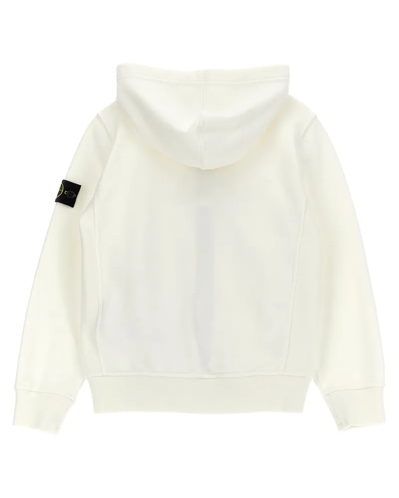 Stone Island Logo-Patch Cotton Hoodie — White White