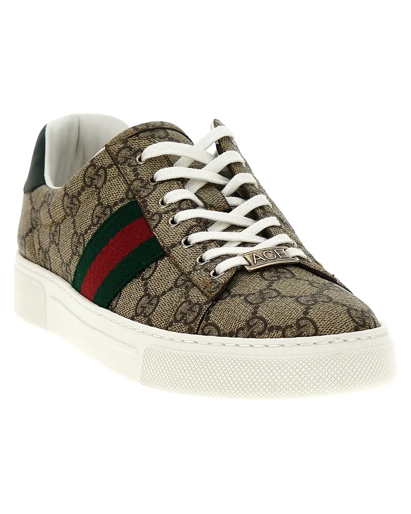 Gucci Women's Multicolor Polyethylene Low Top Sneakers Beige