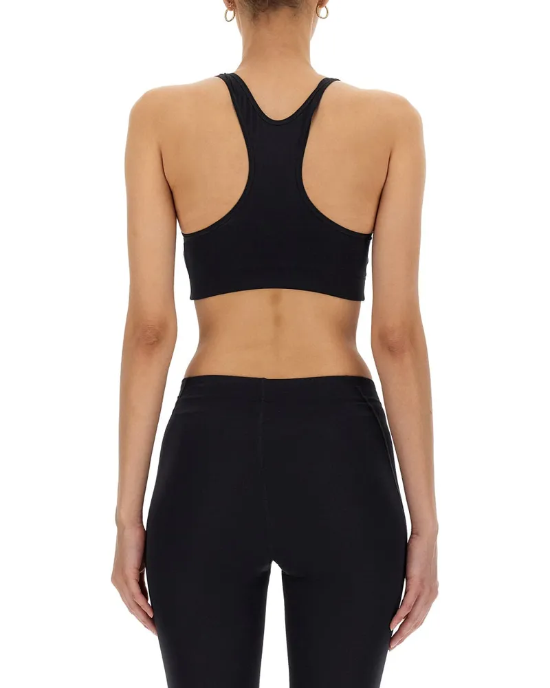 Jil Sander Logo-Printed Polyamide Crop Top — Black Black