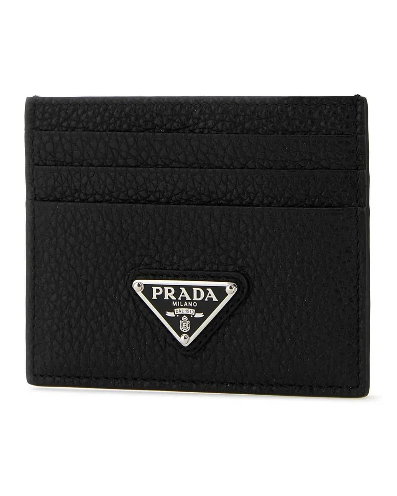 Prada Saffiano Leather Card Case — Black Black