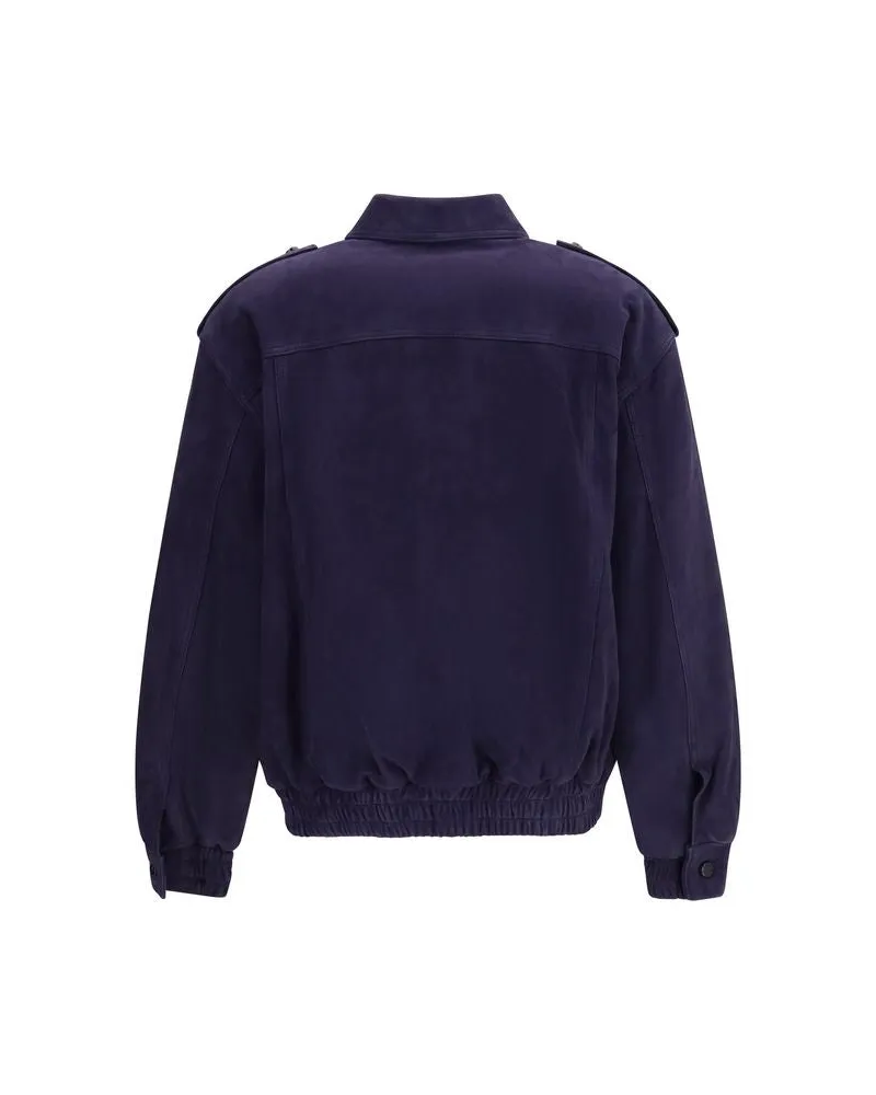 Blazé Milano Women's Blue Lamb Ovis Aries Bomber Clothing Navy