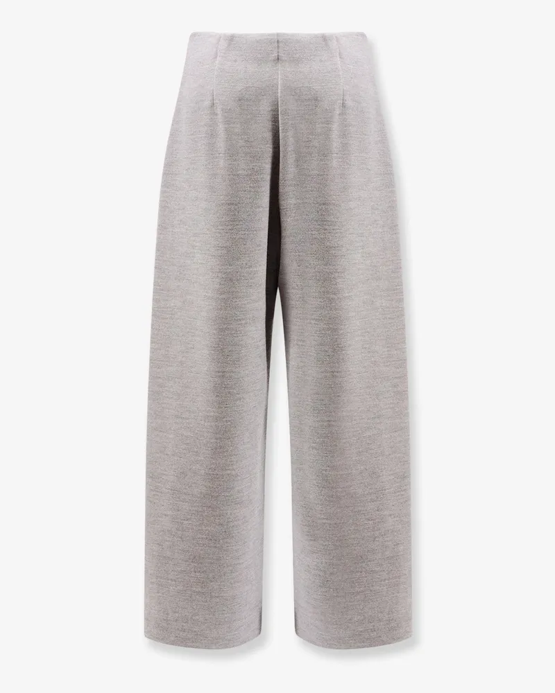 Max Mara Women's Trousers Ebrien Wool-Cotton Grey Gray